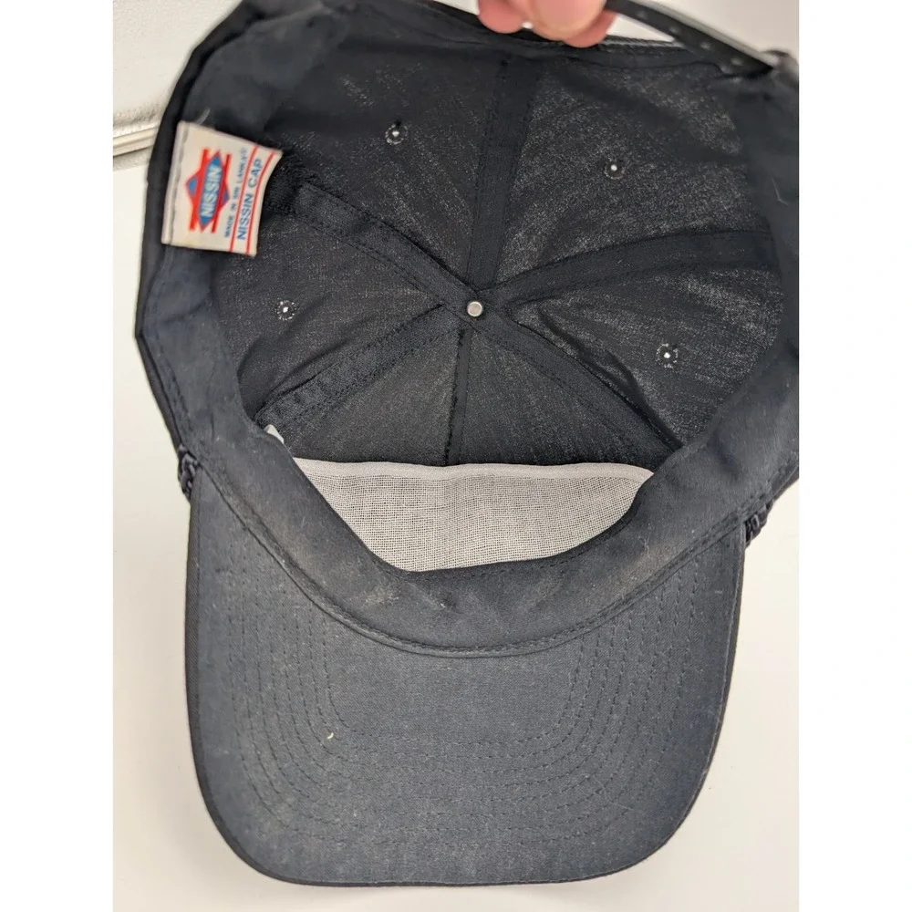 Vintage Nissin Illinois Department of Corrections Snapback Hat Black Rope Cap